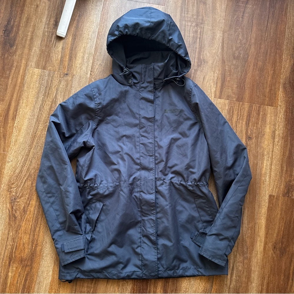 Mountain Warehouse Navy Lightweight Rain Jacket Windbreaker Hooded Outdoor Coat - Picture 2 of 10